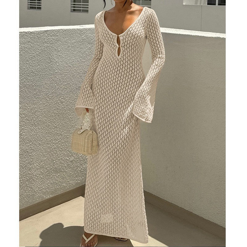 "Elegante Strick-Bodycon-Kleid für Strandtage"