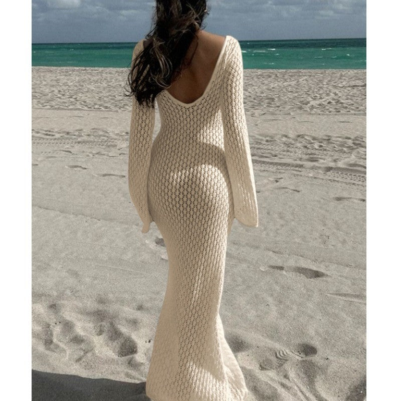 "Elegante Strick-Bodycon-Kleid für Strandtage"