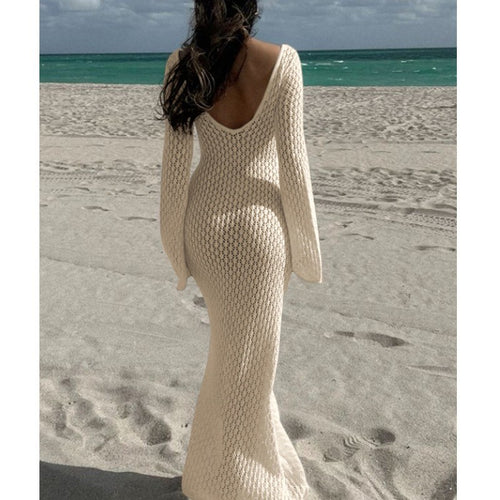 "Elegante Strick-Bodycon-Kleid für Strandtage"