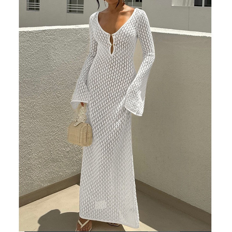"Elegante Strick-Bodycon-Kleid für Strandtage"