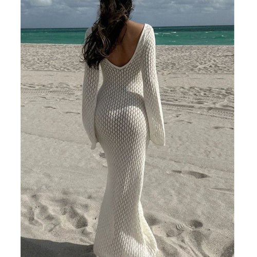 "Elegante Strick-Bodycon-Kleid für Strandtage"