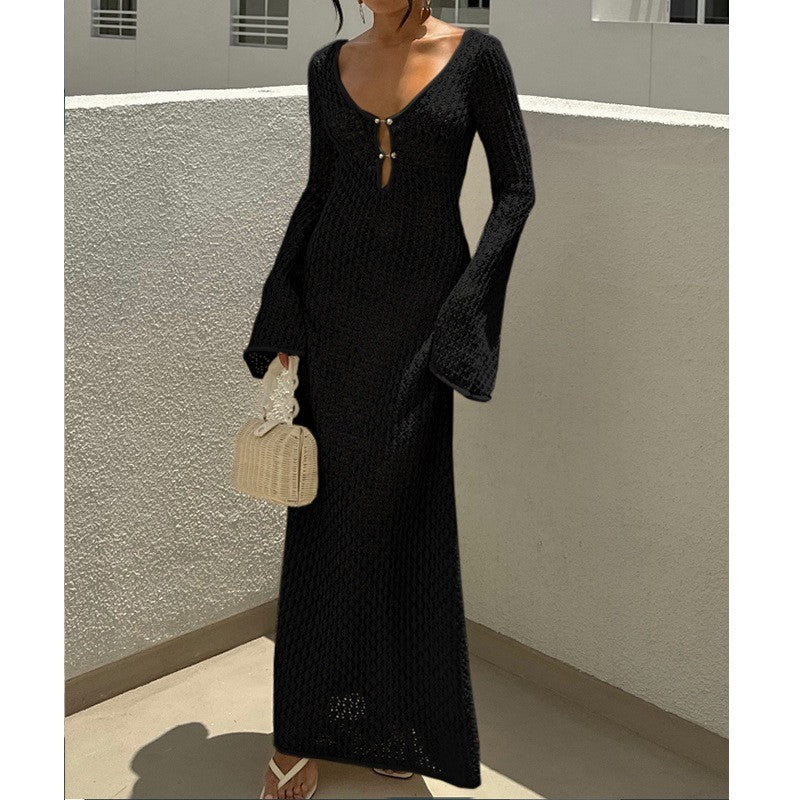 "Elegante Strick-Bodycon-Kleid für Strandtage"