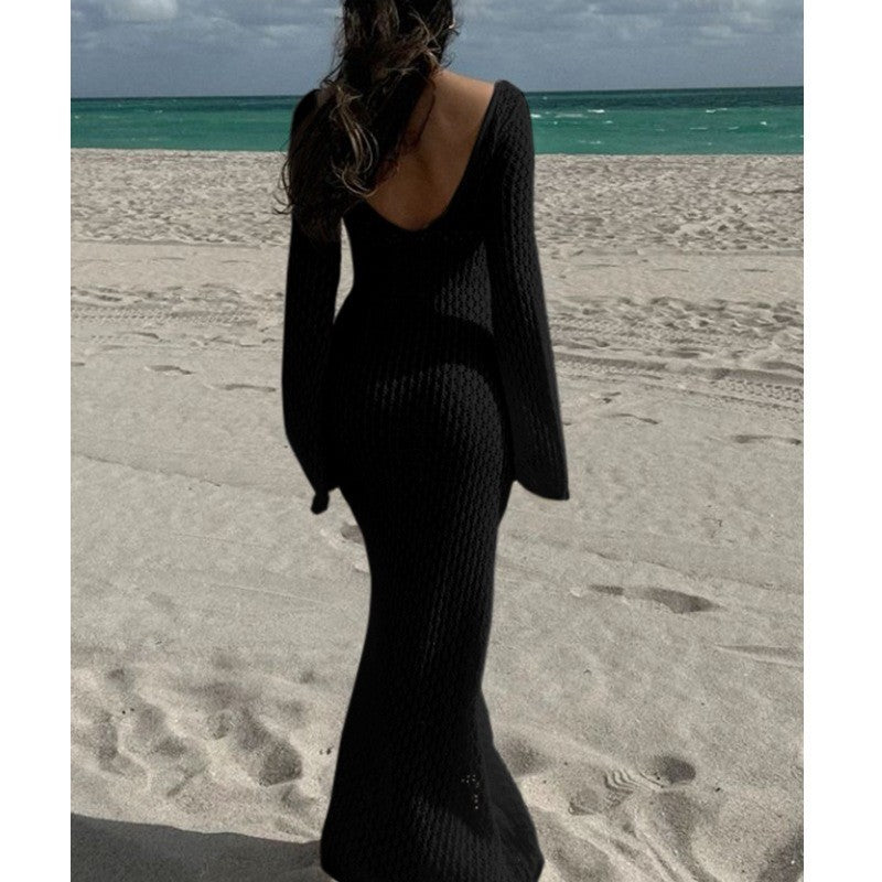 "Elegante Strick-Bodycon-Kleid für Strandtage"