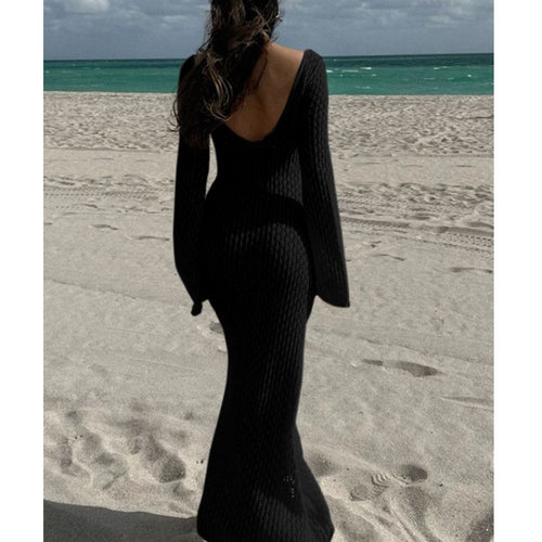 "Elegante Strick-Bodycon-Kleid für Strandtage"