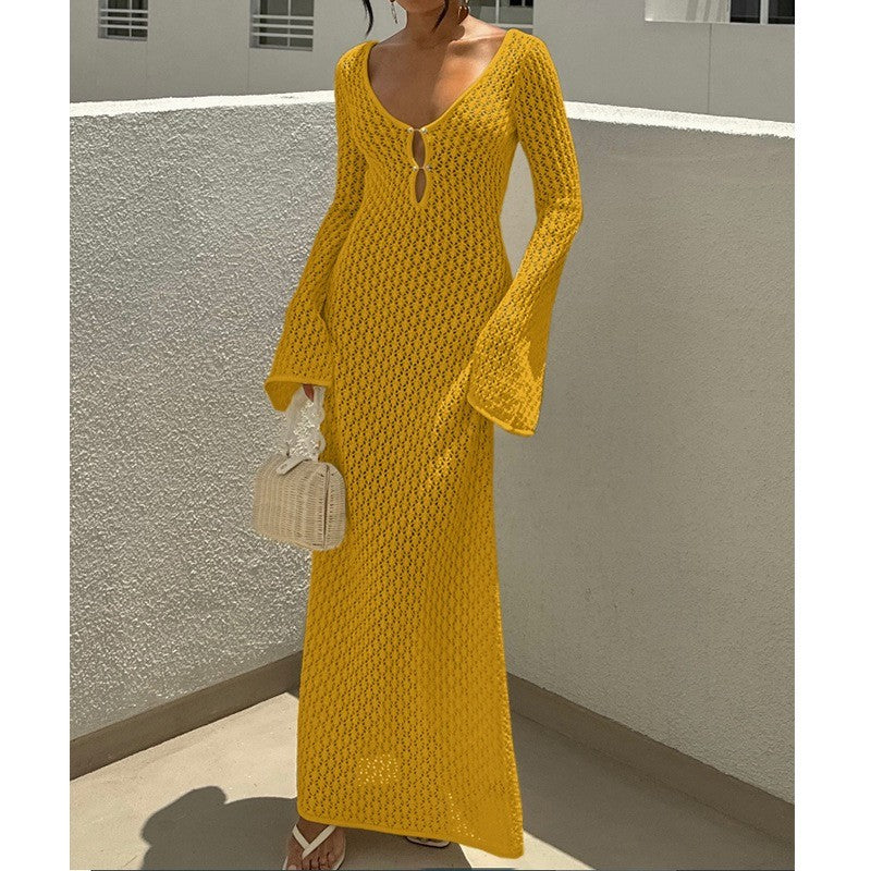 "Elegante Strick-Bodycon-Kleid für Strandtage"